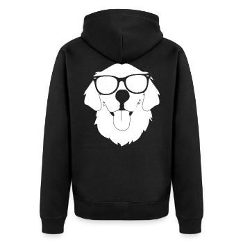 America Golden Retriever 4th of July T-Shirt for M - Unisex Premium Organic Zip Hoodie - black - Back - Nico (187cm)