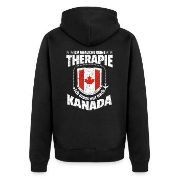 Kanada - Unisex Premium Bio Zip Hoodie - Schwarz - Hinten - Nico (187cm)