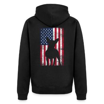 Chihuahua - Unisex Premium Bio Zip Hoodie - Schwarz - Hinten - Nico (187cm)