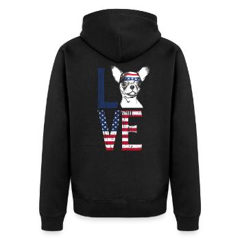 Chihuahua - Unisex Premium Organic Zip Hoodie - black - Back - Nico (187cm)
