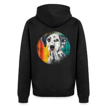 Dalmatian animal lover - Unisex Premium Organic Zip Hoodie - black - Back - Nico (187cm)