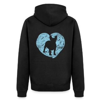Amour bulldog français - Veste à capuche bio Premium Unisexe - noir - Dos - Nico (187cm)