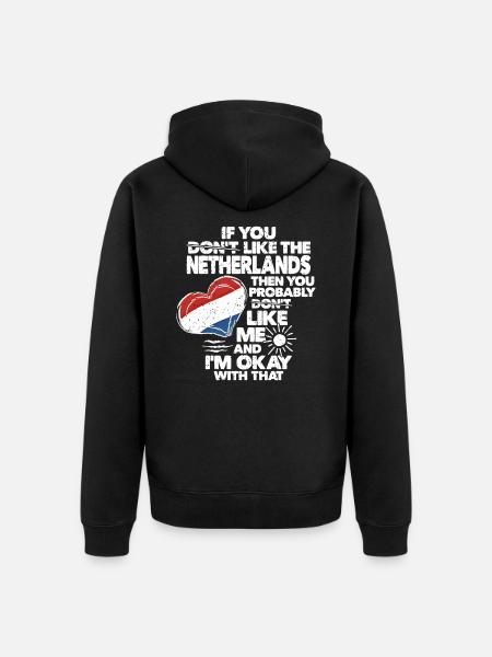 Netherlands - Unisex Premium Organic Zip Hoodie - black
