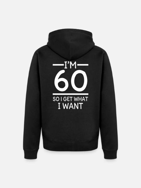 60th birthday - Unisex Premium Organic Zip Hoodie - black