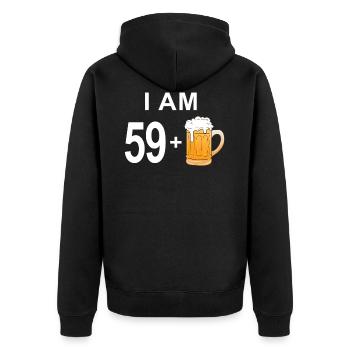 60th birthday - Unisex Premium Organic Zip Hoodie - black - Back - Nico (187cm)