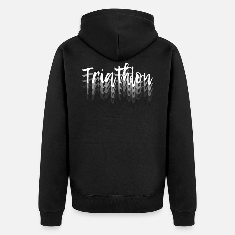 Triathlon - Unisex Premium Bio Zip Hoodie - Schwarz