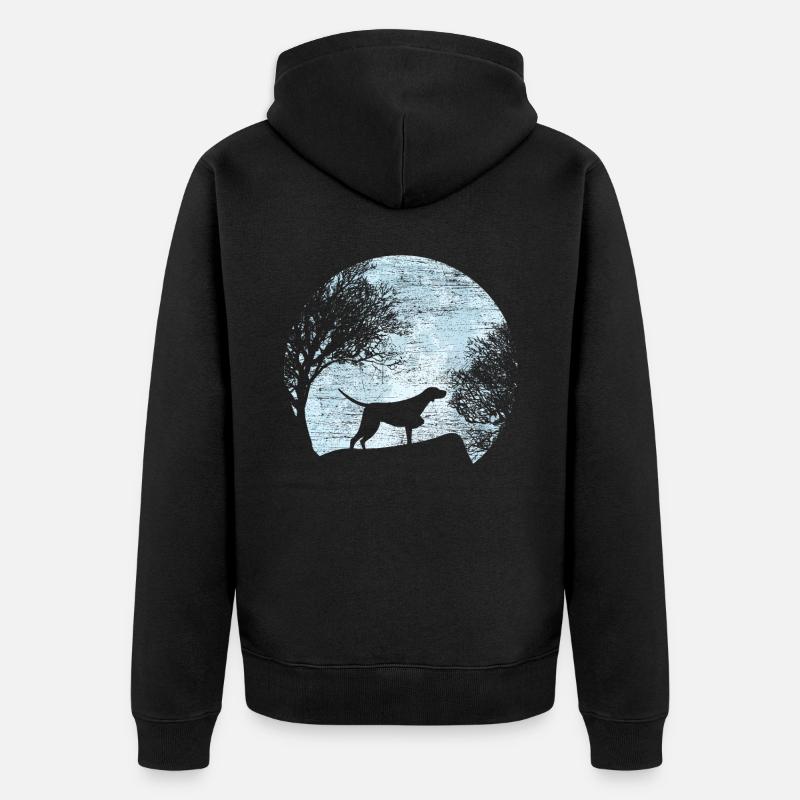 Jagdhund - Unisex Premium Bio Zip Hoodie - Schwarz