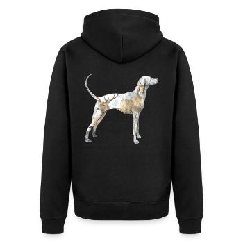 Chien de chasse - Veste à capuche bio Premium Unisexe - noir - Dos - Nico (187cm)