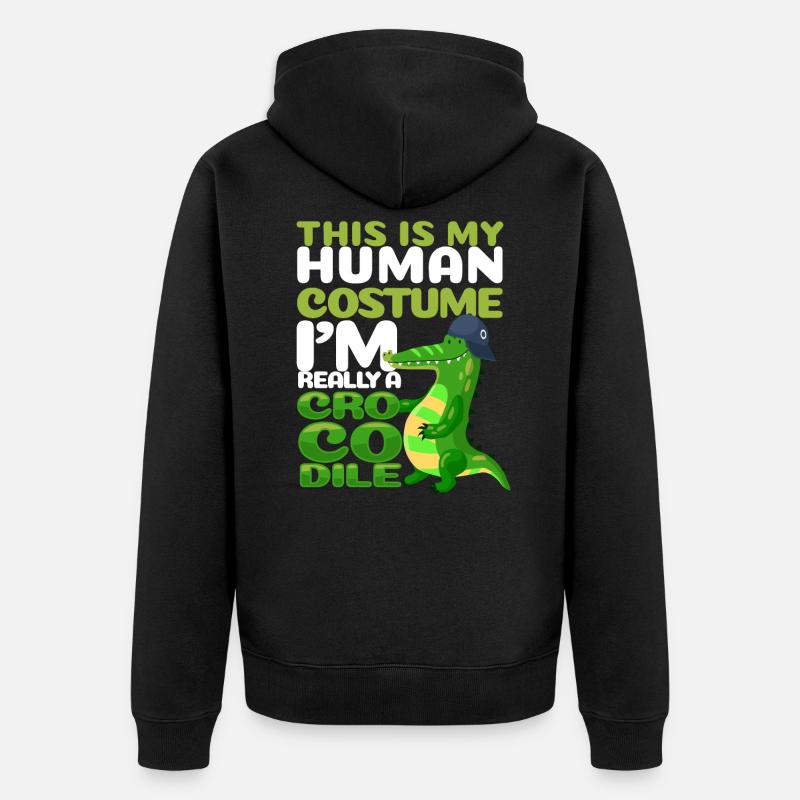 Krokodil - Unisex Premium Bio Zip Hoodie - Schwarz