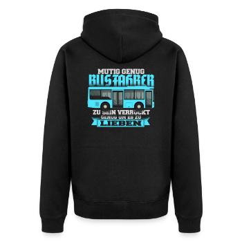 Busfahrer - Unisex Premium Bio Zip Hoodie - Schwarz - Hinten - Nico (187cm)