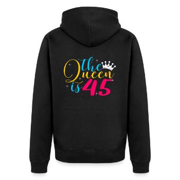 45. Geburtstag - Unisex Premium Bio Zip Hoodie - Schwarz - Hinten - Nico (187cm)