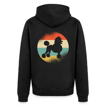 Race de chien Poodle - Veste à capuche bio Premium Unisexe - noir - Dos - Nico (187cm)