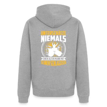 batterie - Veste à capuche bio Premium Unisexe - gris chiné - Dos - Nico (187cm)