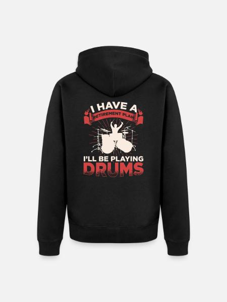 Drums - Unisex Premium Organic Zip Hoodie - black