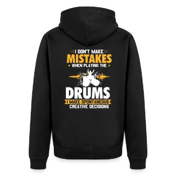 Drummer drummer drummer gift - Unisex Premium Organic Zip Hoodie - black - Back - Nico (187cm)