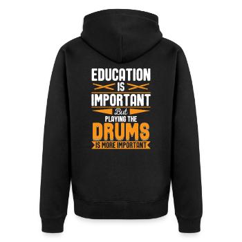 Drummer drummer drummer gift - Unisex Premium Organic Zip Hoodie - black - Back - Nico (187cm)