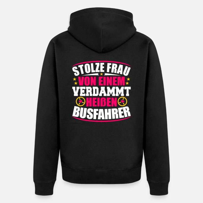 Busfahrer - Unisex Premium Bio Zip Hoodie - Schwarz