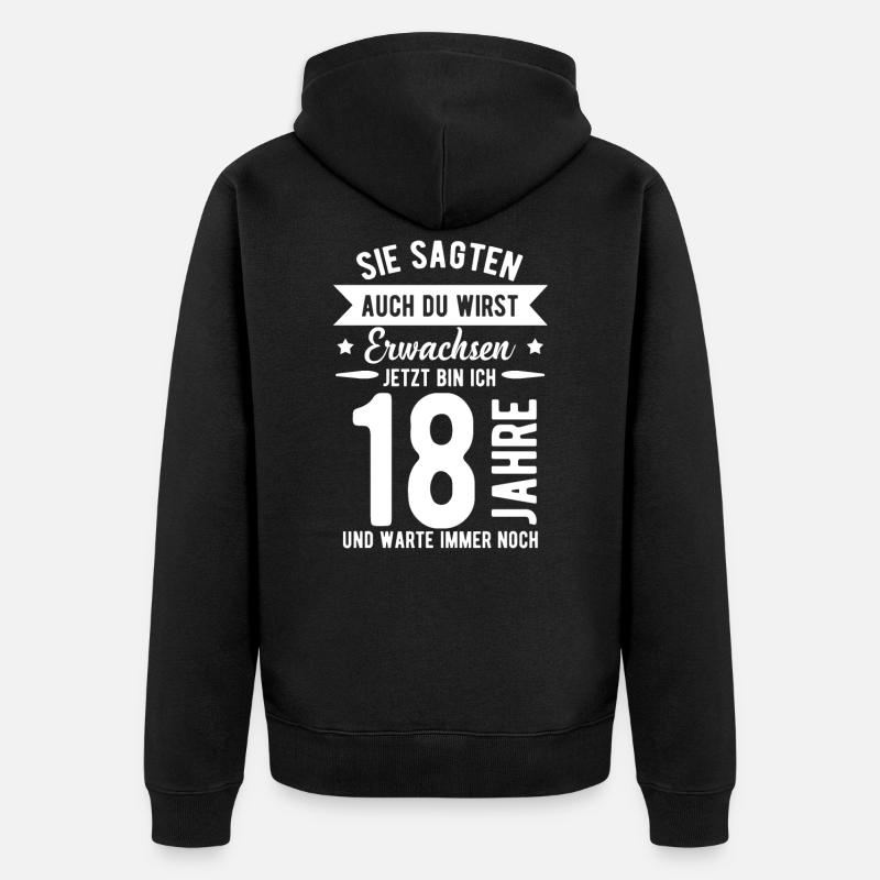 18 ans - Veste à capuche bio Premium Unisexe - noir