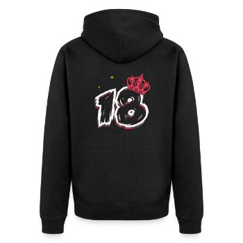 18th birthday - Unisex Premium Organic Zip Hoodie - black - Back - Nico (187cm)