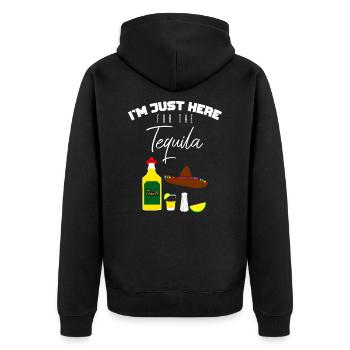 Tequila Getränk - Unisex Premium Bio Zip Hoodie - Schwarz - Hinten - Nico (187cm)