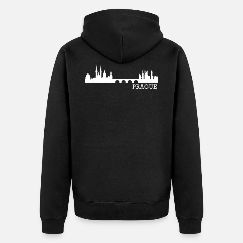 Prague République tchèque - Veste à capuche bio Premium Unisexe - noir