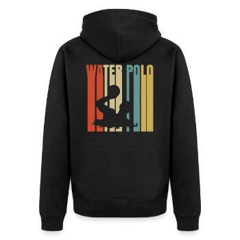 Water polo - Unisex Premium Organic Zip Hoodie - black - Back - Nico (187cm)