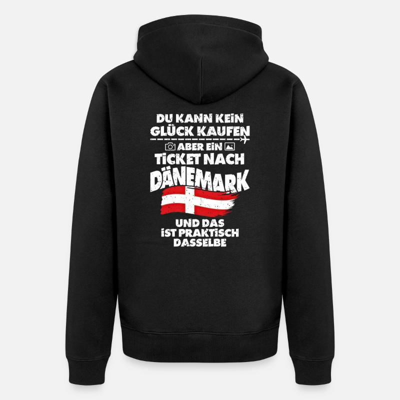 Dänemark - Unisex Premium Bio Zip Hoodie - Schwarz