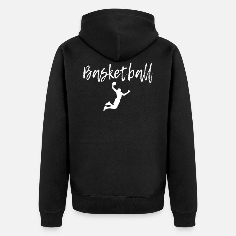basketball - Unisex Premium Organic Zip Hoodie - black