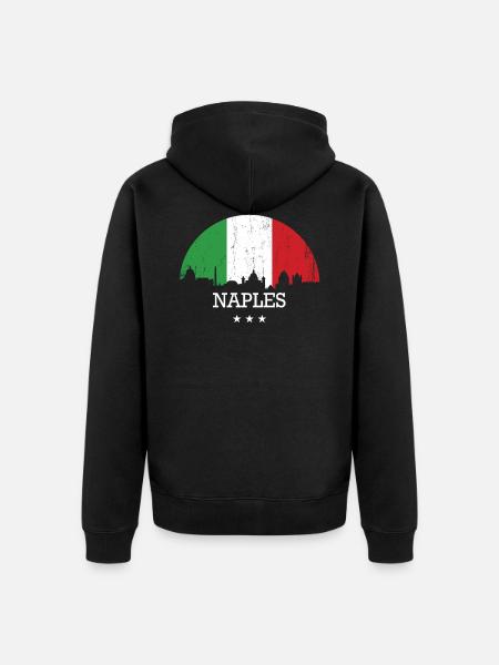 Naples Italy - Unisex Premium Organic Zip Hoodie - black
