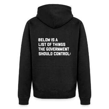 Gouvernement du capitalisme - Veste à capuche bio Premium Unisexe - noir - Dos - Nico (187cm)