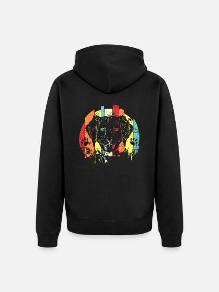 Golden retriever - Unisex Premium Organic Zip Hoodie - black