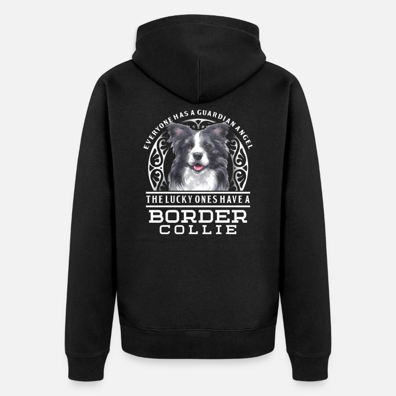 Border Collie - Unisex Premium Bio Zip Hoodie - Schwarz