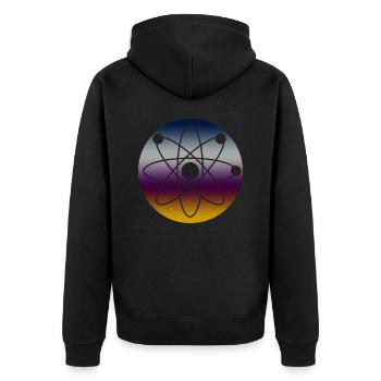 Physics Atom - Unisex Premium Organic Zip Hoodie - black - Back - Nico (187cm)