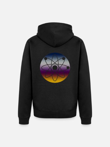 Physics Atom - Unisex Premium Organic Zip Hoodie - black