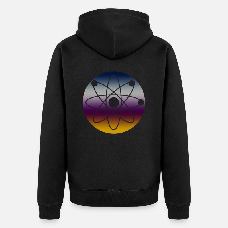 Physik Atom - Unisex Premium Bio Zip Hoodie - Schwarz