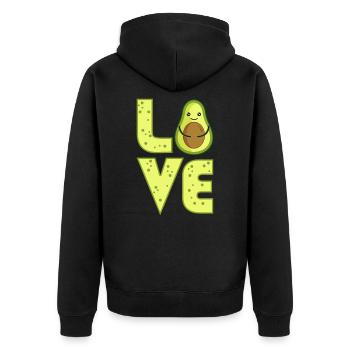 Avocado - Unisex Premium Bio Zip Hoodie - Schwarz - Hinten - Nico (187cm)