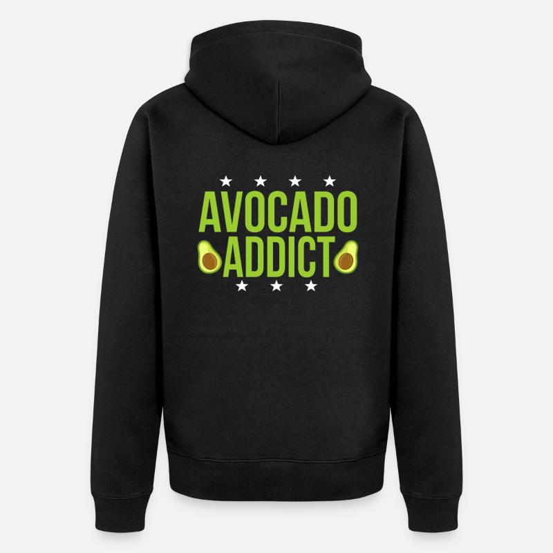Avocado - Unisex Premium Bio Zip Hoodie - Schwarz