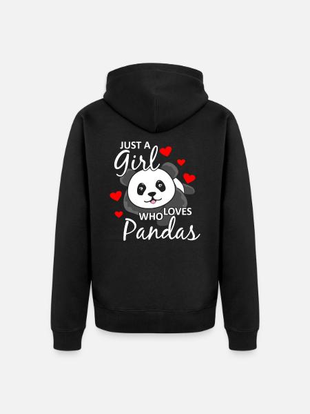 Panda - Unisex Premium Organic Zip Hoodie - black