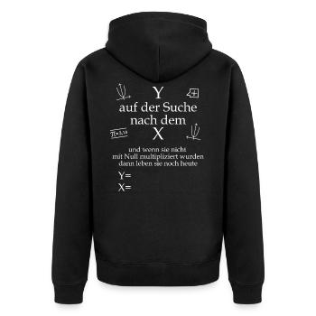Mathe Nerd Mathelehrer Geschenk Junggeselle - Unisex Premium Bio Zip Hoodie - Schwarz - Hinten - Nico (187cm)