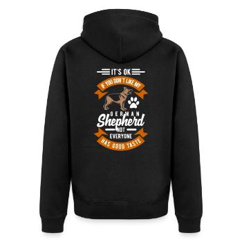 German shepherd dog - Unisex Premium Organic Zip Hoodie - black - Back - Nico (187cm)