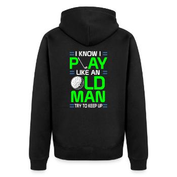 Golf Golfer Golf Course Gift Club de Golf Drôle - Veste à capuche bio Premium Unisexe - noir - Dos - Nico (187cm)