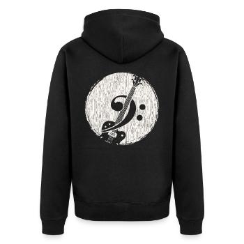 Bassgitarre - Unisex Premium Bio Zip Hoodie - Schwarz - Hinten - Nico (187cm)