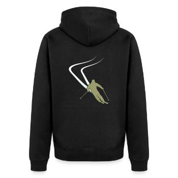 Ski Ski Driving Skiing Funny Winter Winter Sports - Unisex Premium Organic Zip Hoodie - black - Back - Nico (187cm)