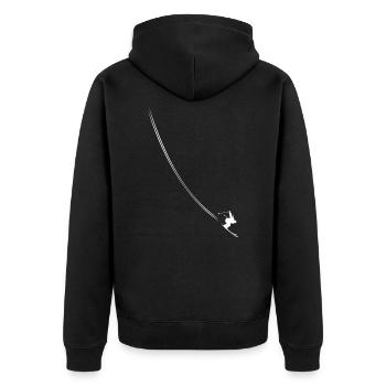 Ski Ski Driving Skiing Funny Winter Winter Sports - Unisex Premium Organic Zip Hoodie - black - Back - Nico (187cm)