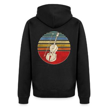 Cello Musical Instrument - Unisex Premium Organic Zip Hoodie - black - Back - Nico (187cm)