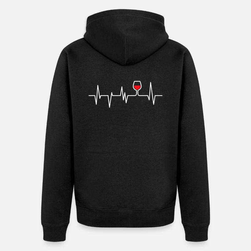 Wein - Unisex Premium Bio Zip Hoodie - Schwarz