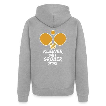 tennis de table - Veste à capuche bio Premium Unisexe - gris chiné - Dos - Nico (187cm)