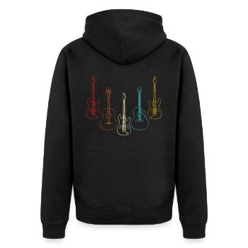 Instrument de musique guitare - Veste à capuche bio Premium Unisexe - noir - Dos - Nico (187cm)