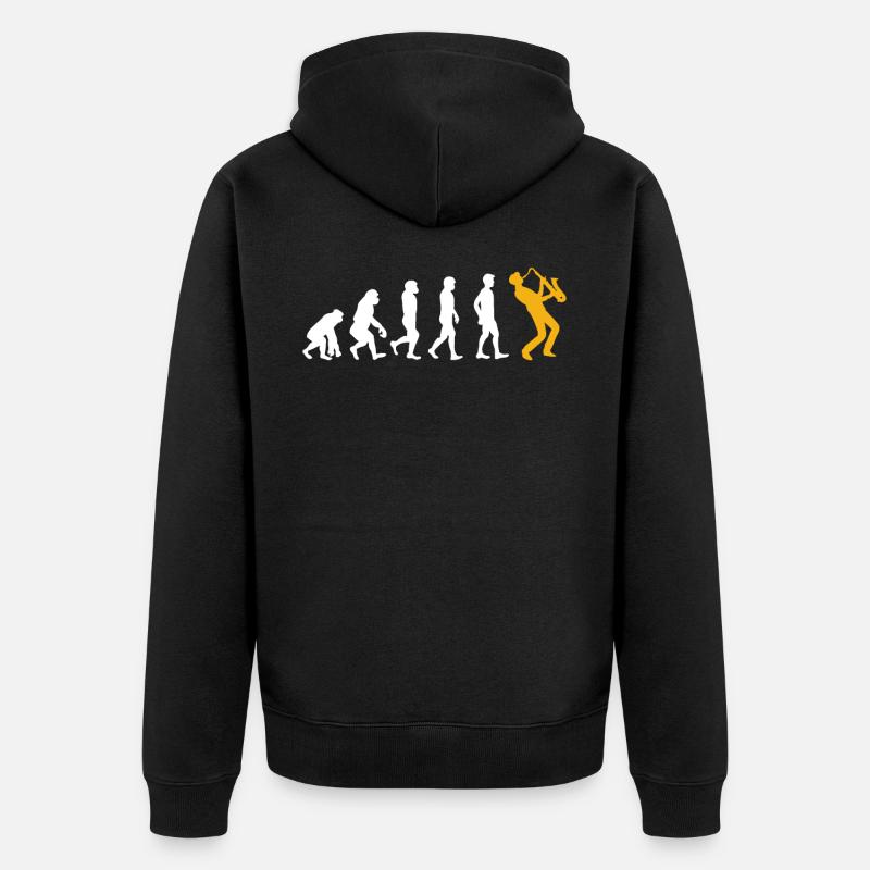 Evolution du saxophone - Veste à capuche bio Premium Unisexe - noir
