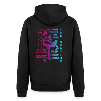 Ice skating skating - Unisex Premium Organic Zip Hoodie - black - Back - Nico (187cm)